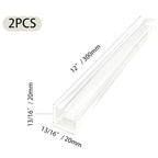 2Pcs Heavy-Duty Clear Acrylic Square Rods, 20mm x 300mm Thick Transparent - Image 2