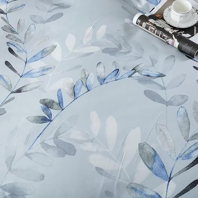 OAITE Duvet Cover Twin Size, Reversible Leaf Blue Duvet Cover Set - Image 6