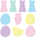 Funrous 80 Pcs Easter Paper Cutouts Pastel Bunny Egg Chick Carrot Cutouts by Funrous