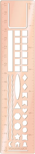 Metal Bookmark Ruler for Journals, Habit Tracker, Drawing Measuring Tools by Unknown