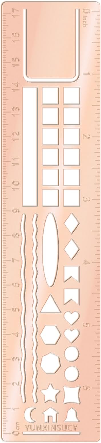 Metal Bookmark Ruler for Journals, Habit Tracker, Drawing Measuring Tools by Unknown
