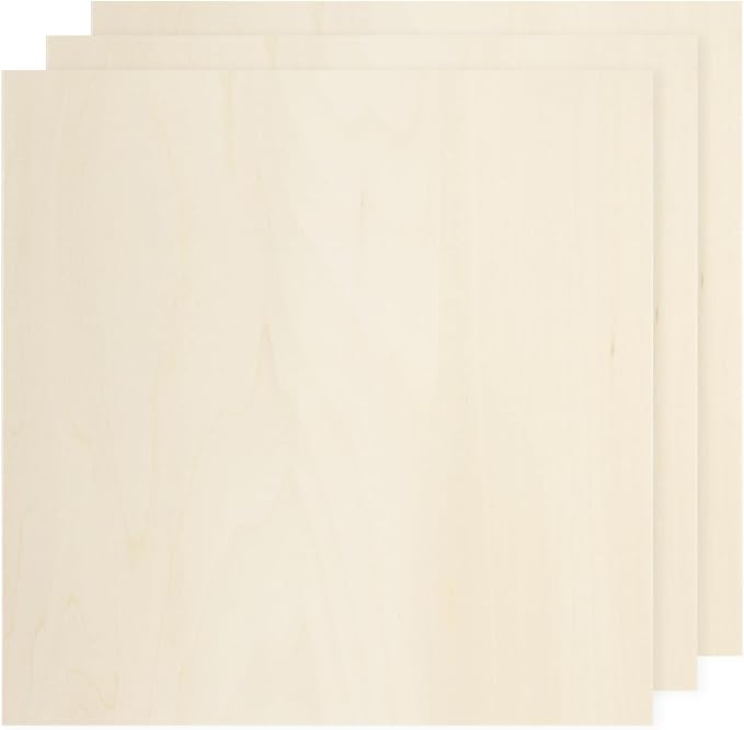 MECCANIXITY 3pcs Basswood Sheets 12 x 12 x 5/32 Inch Unfinished Wood Boards by MECCANIXITY
