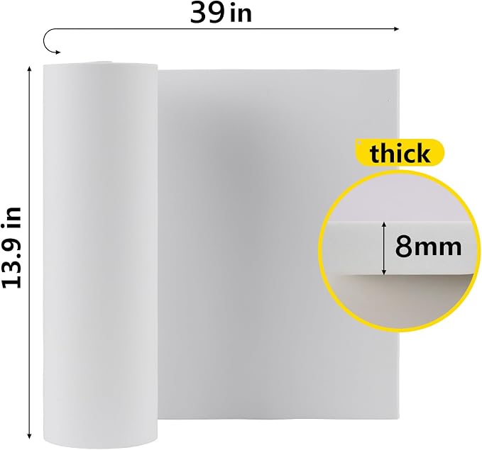 Do²ping White Foam Sheets for Crafts, 8mm Thick Premium Foam Sheets Roll - Image 2