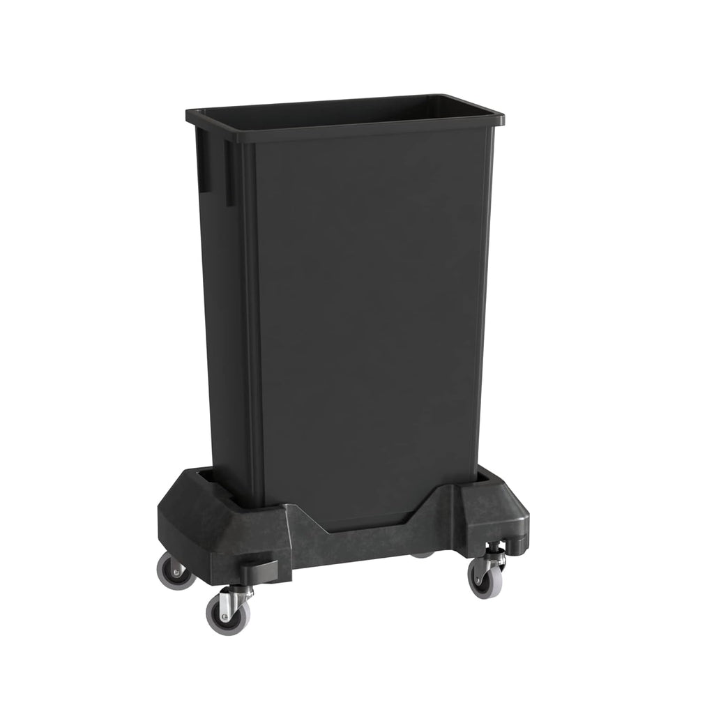 23 Gallon Black Slim Jim Trash Can with Dolly
