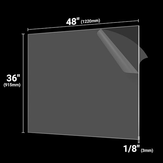 CALPALMY 1/8" Thick Clear Large Acrylic Sheets - Image 2