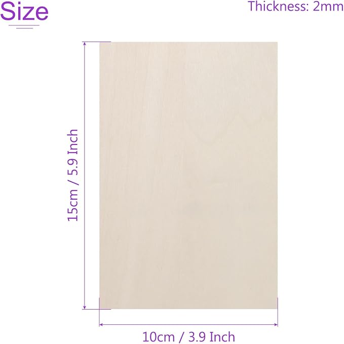 DMiotech 12 Pack 6 x 4 x 1/13 Inches 2mm Thick Wood Sheets Basswood Sheets - Image 3