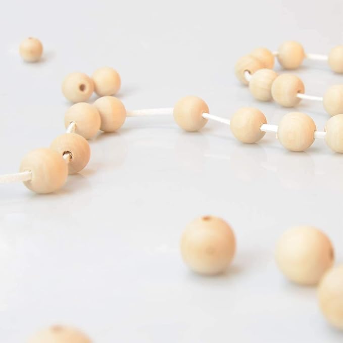 400pcs 16mm Wood Beads Natural Unfinished Round Wooden Loose Beads Wood Spacer - Image 4