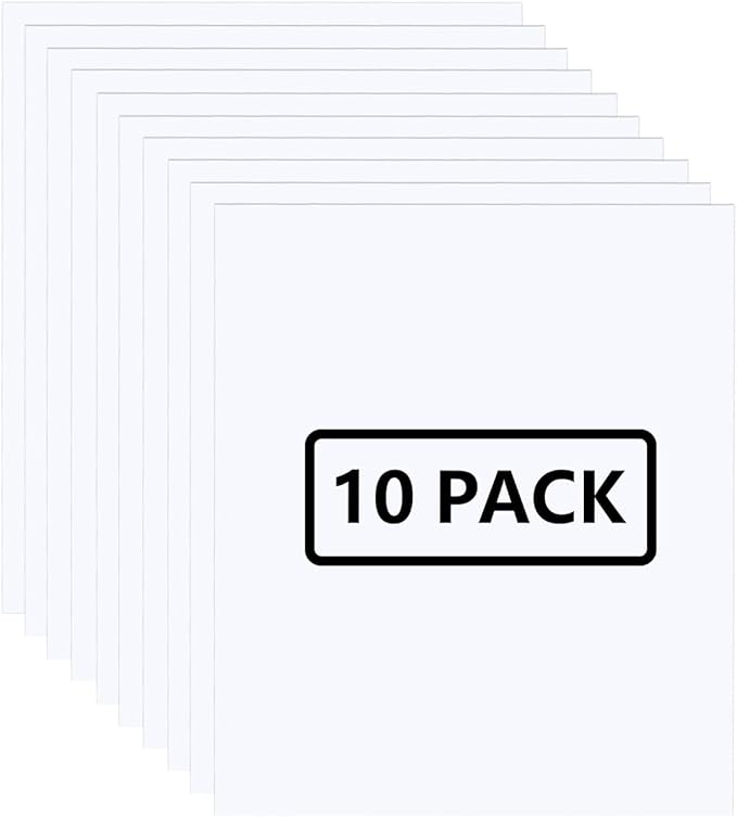 FUNKAKA White HTV Heat Transfer Vinyl Bundle, 10 Sheets Sticky HTV Vinyl by FUNKAKA