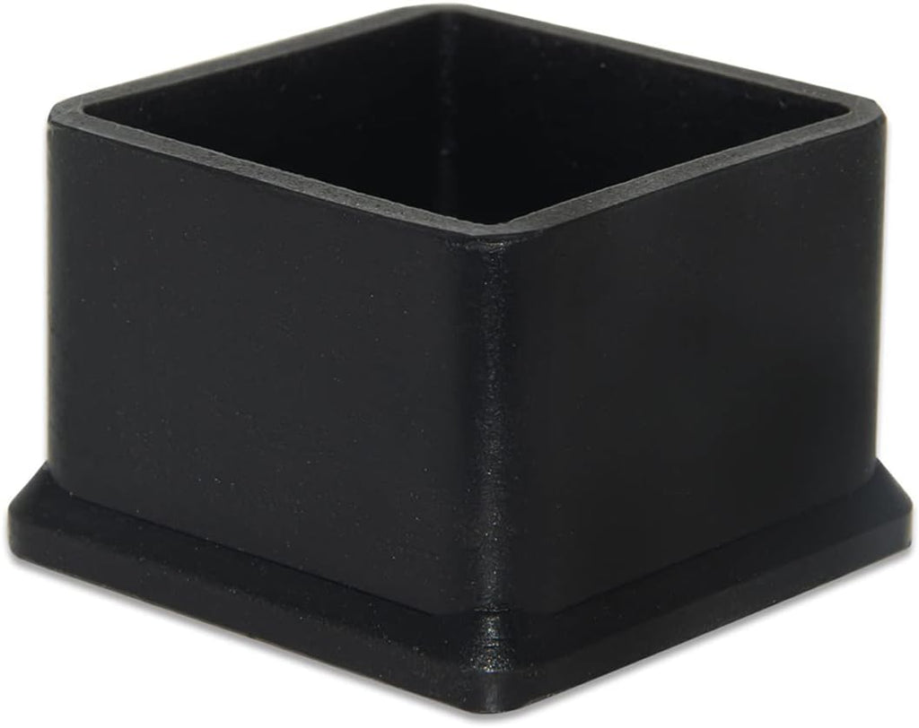 Flyshop Durable Non-Marking Silicone Chair Leg Caps Tips Floor Protectors Square Furniture Table Leg Covers, 20pcs, Black, 50 mm x 50 mm, 2" x 2"