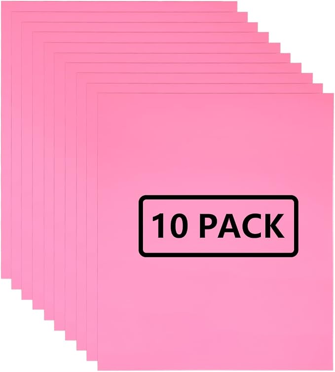 FUNKAKA Pink HTV Heat Transfer Vinyl Bundle, 10 Sheets Sticky HTV Vinyl by FUNKAKA