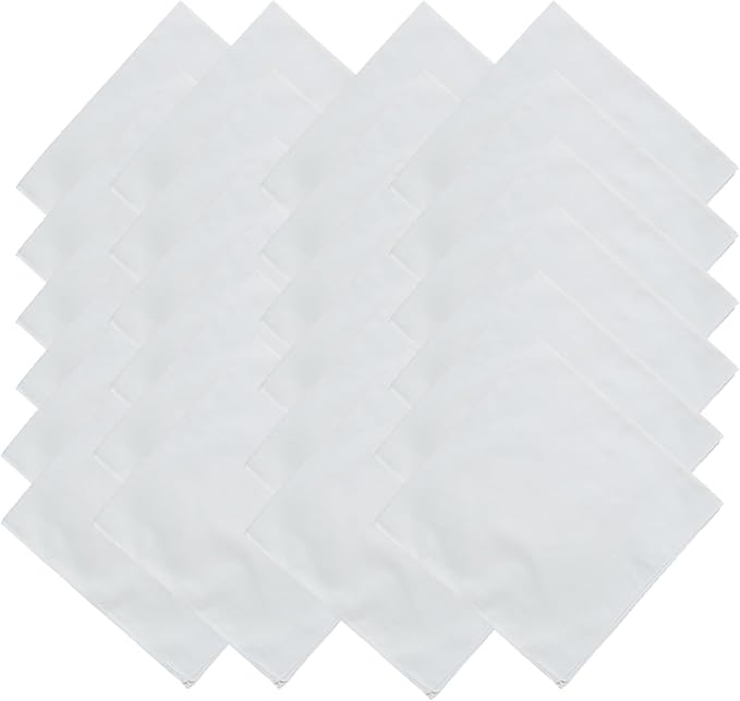 White Bandanas Women Men Large Cotton Tie Dye Party Supplies Plain Head Wrap by MLMOMVME