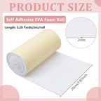 BENECREAT 118x8 Inch White Self Adhesive EVA Foam Roll, 2mm Thick Waterproof - Image 2