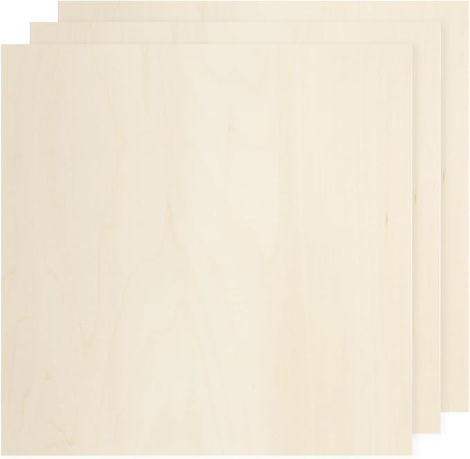 MECCANIXITY 3pcs Basswood Sheets 8 x 8 x 3/16 Inch Unfinished Wood Boards by MECCANIXITY