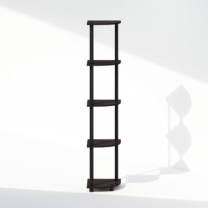 Furinno Turn-N-Tube Storage Shelves, 5-Tier Book Shelf, Corner Shelf, Toolless - Image 5