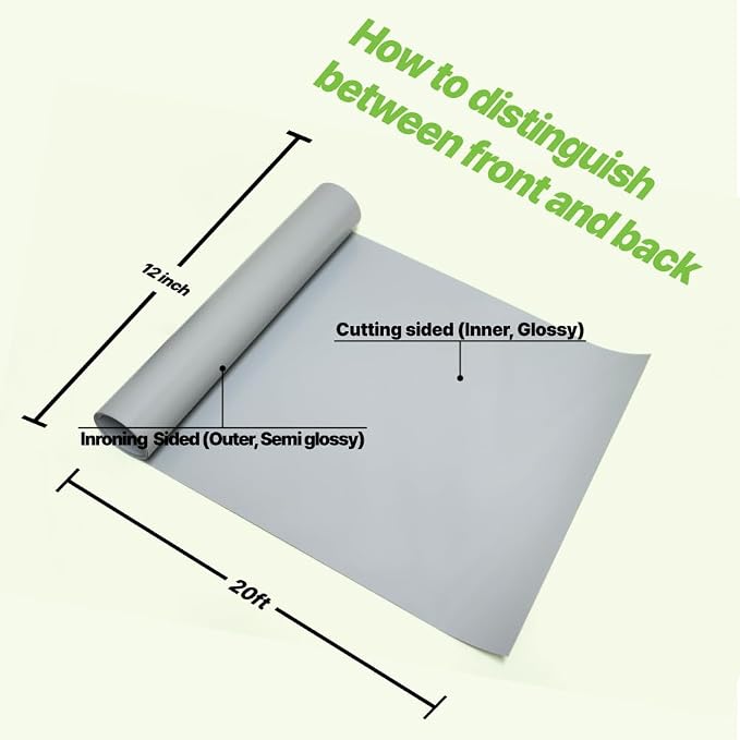 PU Heat Transfer Vinyl 12"×20ft Roll Grey – HTV - Image 3