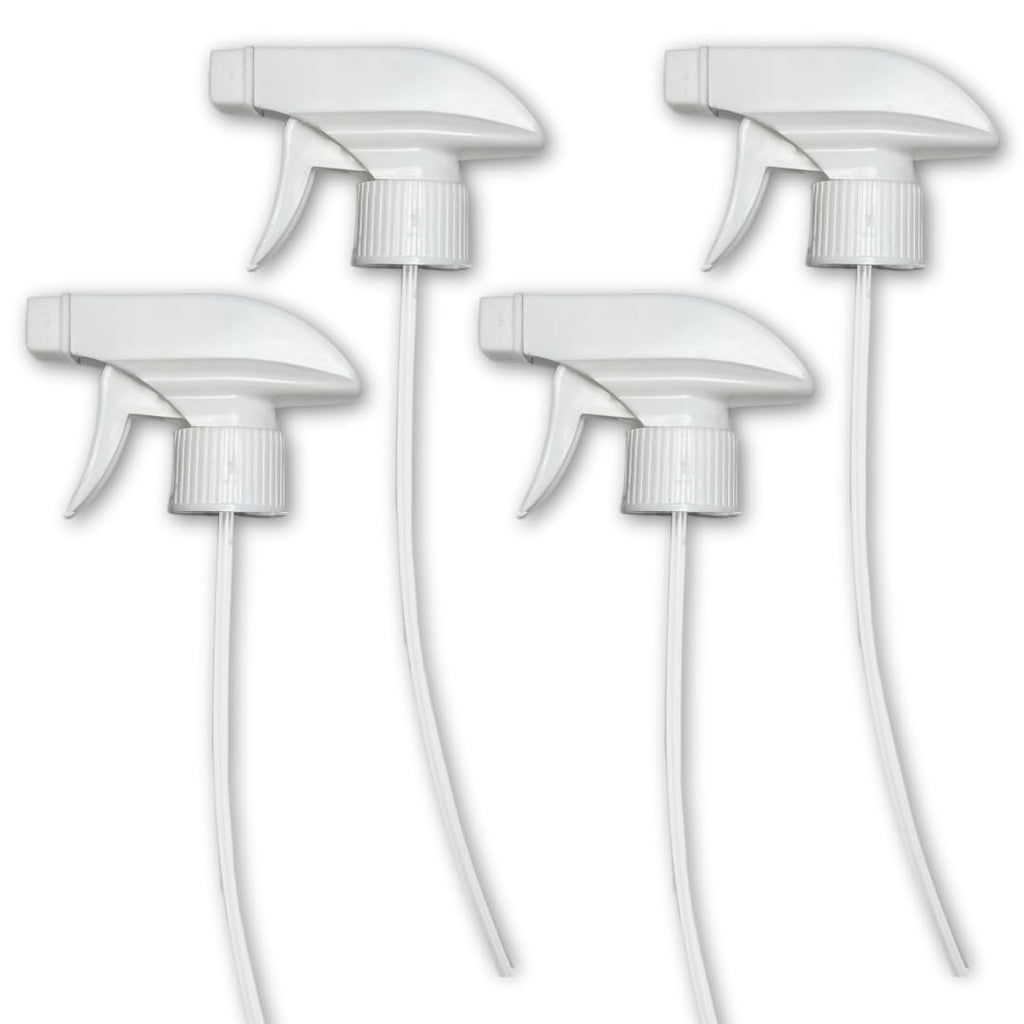 4-Pack White Trigger Sprayers - Heavy Duty Dual Misting and Stream Spray Bottle. Perfect Sprayer Head Replacement for 8oz,16oz, or 32oz Spray Bottles for Home, Kitchen, Garden and Office