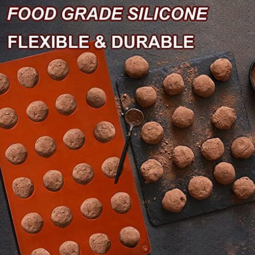 Lerykin Mini 24-Cavity Semi Sphere Silicone Molds Non-Stick, 2 Packs Half - Image 3