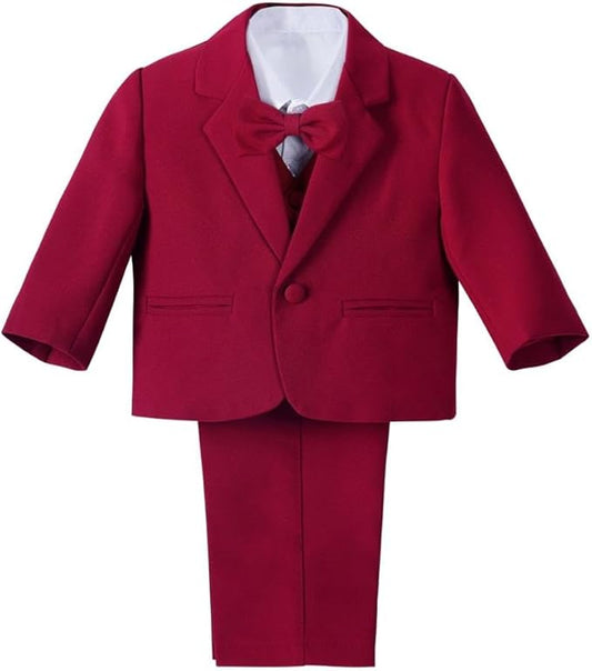 Dressy Daisy Baby Toddler Boy 5 Pcs Set Formal Tuxedo Suits No Tail Wedding Christening Baptism Outfits