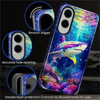 for Samsung Galaxy S25 Edge Case, Colorful Ocean Sharks Pattern Glossy 2 in 1 - Image 5