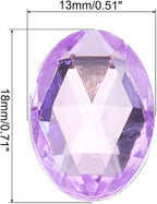 MECCANIXITY 50Pcs Acrylic Oval Gems 13x18 mm Flat Back Artificial Rhinestones - Image 2