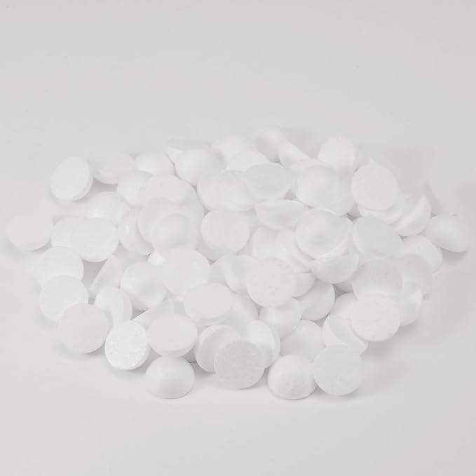 Crafjie 150PCS 1 Inchs Half Foam Balls White Half Round Polystyrene Foam Balls - Image 4