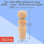Wooden Peg Dolls Unfinished 2-1/4 inch, Mom Shape - Image 4