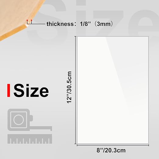KINLINK 8x12 Plexiglass Sheets 1/8 inch Thick - 3mm White Cast Acrylic Sheet - Image 2