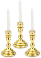 Dollhouse Miniature Candlesticks 3 PCS Candle Holder Set 1/12 Scale Vintage - Image 3