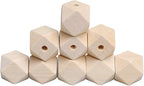 20mm Wooden Beads Geometric Shape, Smooth Loose Beads Unfinished Spacer Beading - Image 6