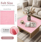 Baby Pink Felt Fabric 36'' X 36'', 1.4mm Large Felt Sheets Soft Durable Crafts - Image 2