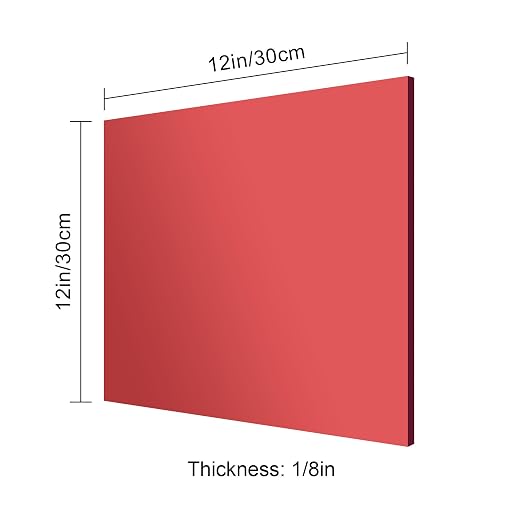 12x12 Inches Deep Red Mirror Acrylic Sheet – 2 Pcs Reflective Acrylic Panel - Image 6