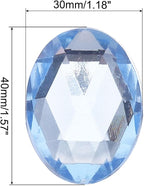 MECCANIXITY 10Pcs Acrylic Oval Gems 30x40 mm Flat Back Artificial Rhinestones - Image 2