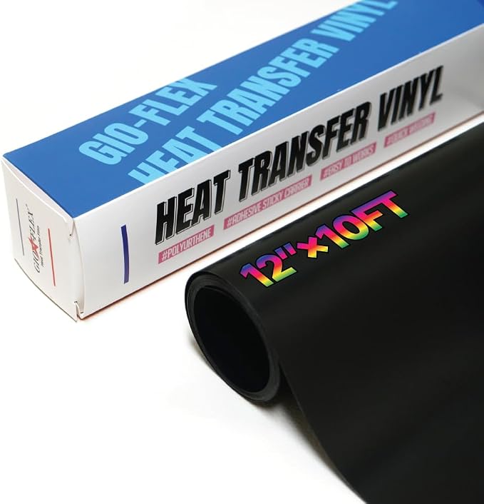PU Heat Transfer Vinyl 12"×10ft Roll Black – HTV by GIO-FLEXHTVFashionMask
