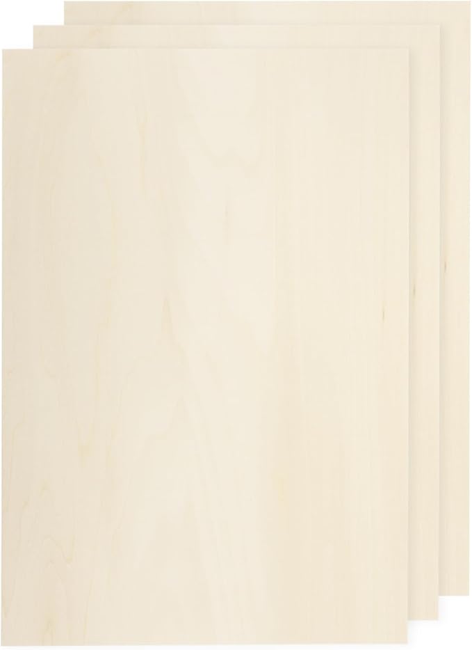MECCANIXITY 3pcs Basswood Sheets 8 x 11.7 x 5/32 Inch Unfinished Wood Boards by MECCANIXITY