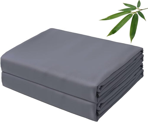 Bamboo Viscose Flat Sheets Only, 400 Thread Count Sateen Weave TwinXL Size Flat by ZaizaiHome