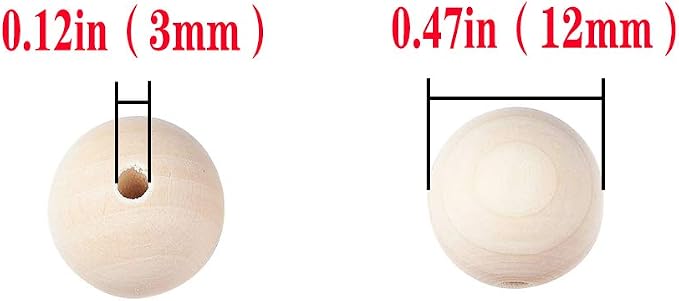 300Pcs 12mm Wood Beads Round Wooden Spacer Beads Unfinished Natural Wood Loose - Image 6