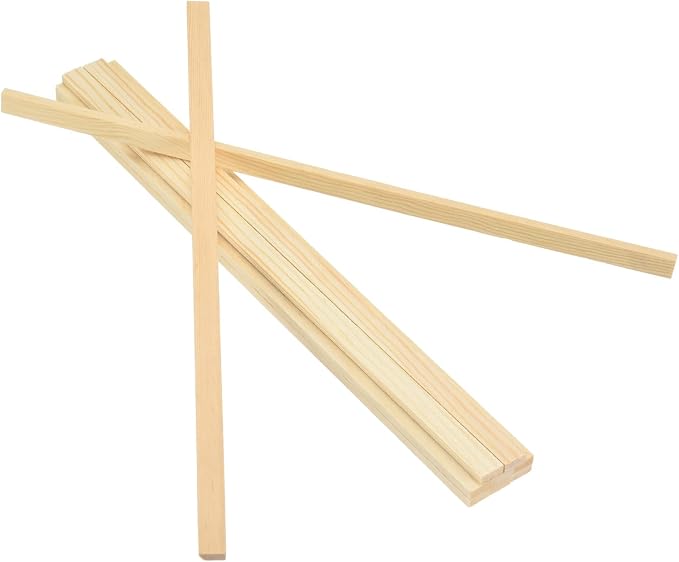 MECCANIXITY 10Pcs Wood Strips Slats, 3/16" x 3/8" x 12" Thin Wood Sticks Flat by MECCANIXITY