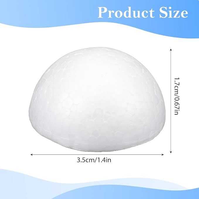 Jeffdad 24 Pcs Half Foam Balls, 1.4 Inch Half Round Styrofoam Foams Ball | - Image 2