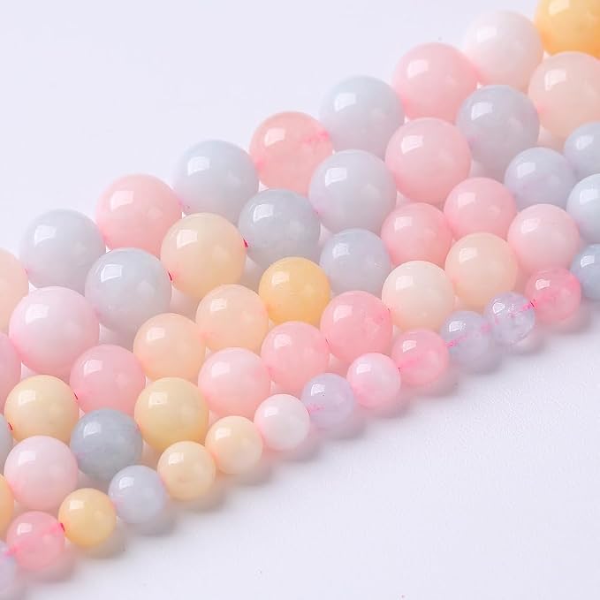 36pcs 10mm Natural Stone Morganite Beads Round Loose Beads - Image 2