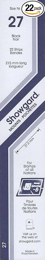 Strip Style Black Stamp Mounts Size 27 by Showgard