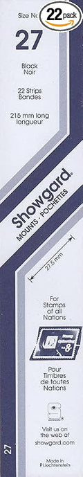 Strip Style Black Stamp Mounts Size 27 by Showgard
