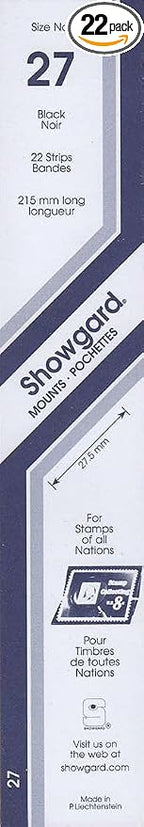 Strip Style Black Stamp Mounts Size 27 by Showgard