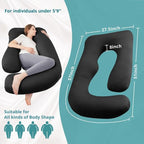 Sasttie Pregnancy Pillows for Sleeping, U Shaped Cooling Full Body Pillow - Image 2