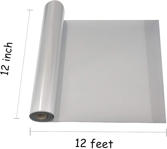 guangyintong Reflective Light Grey Heat Transfer Vinyl HTV Rolls, Light Grey - Image 3