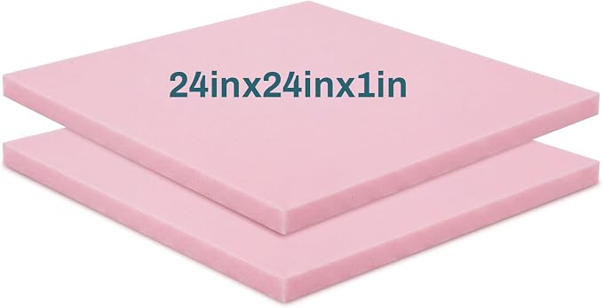 Frienda 2 Pack 1" x 24" x 24" Upholstery High Density Foam Cushion Replacement by Frienda