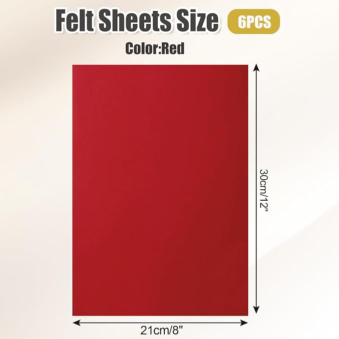 Biaungdo 6 Pcs 8 x 12 Inch Felt Fabric Sheets, - Image 2