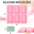 SJ Soap Molds 2 Packs, Rounded Rectangle Silicone Soap Molds - Image 3