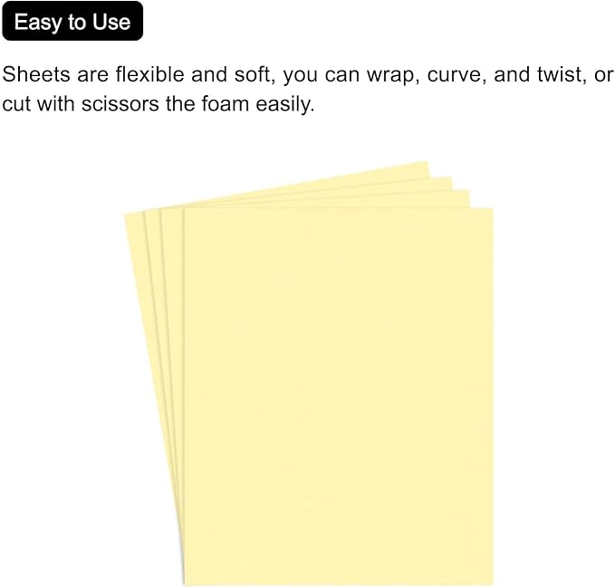 MECCANIXITY EVA Foam Sheets Light Yellow 35.4 Inch x 19.7 Inch 2mm Thick Crafts - Image 4