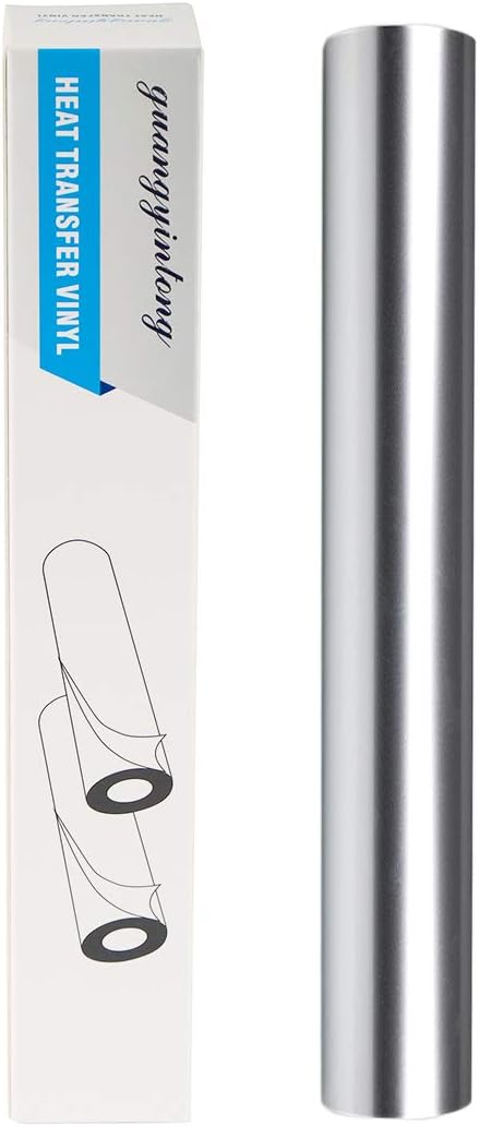 Guangyintong Shiny Silver HTV Roll, 12x12ft PU Stretchy Iron-on Vinyl - Image 7