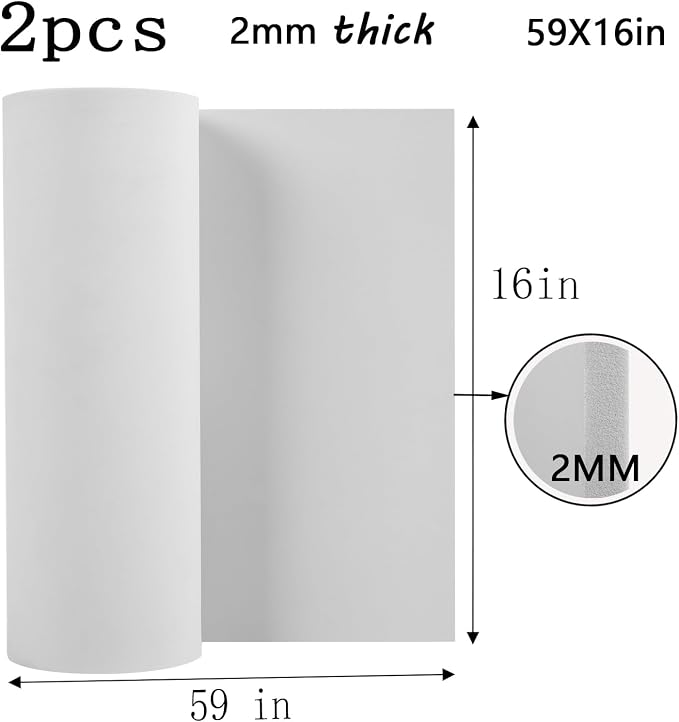 AMZQNART 2Pcs EVA Foam 2mm, Cosplay Foam Roll 16 x 59in White, Suitable - Image 2